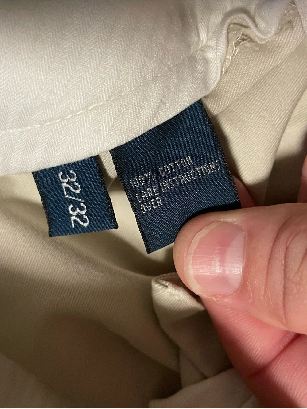 Vintage Polo Ralph Lauren Chino Pants Mens 32x26 Ivory Classic Fit Preppy